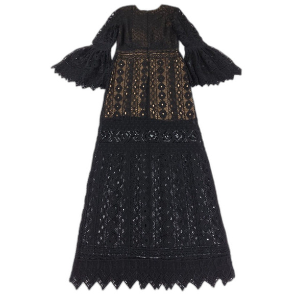 NEW Jen's Pirate Booty Chaouen Maxi Dress Black Lace Whimsigoth Boho Romantic - Picture 8 of 11